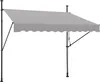 A light gray awning is shown against a white background, supported by black poles. Produktbild-Vorschau