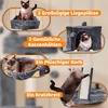 A collage of images showcasing different features of a cat tree, with cats interacting with the product. Produktbild-Vorschau