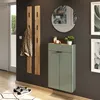 Garderobe Flurgarderobe schmal in grün mit Eiche Produktbild-Vorschau 1