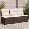 vidaXL Gartensofa mit Kissen 3-Sitzer Braun Poly Rattan Produktbild-Vorschau 2