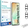 A product shot of a screen protector and camera protectors for a Samsung Galaxy S24 FE, presented in its packaging. Produktbild-Vorschau