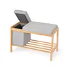 A storage bench with a shelf below, shown with the lid open. Produktbild-Vorschau