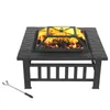 LEADZM Feuerstelle 82 x 82 x 52CM mit Grillrost & Produktbild-Vorschau 5
