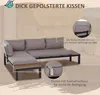 Outsunny 3-teiliges Gartenmöbel-Set Sofa Beistelltisch mit Produktbild-Vorschau 5
