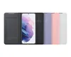 A Samsung Galaxy S21 Plus phone with a black LED View cover is shown alongside four other LED View covers in different colors. Náhled obrázku produktu