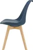 A single blue chair with wooden legs on a white background. Podgląd zdjęcia produktu