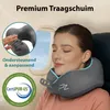 FLOWZOOM COMFY Traagschuim reisnekkussen 360°, grijs Productafbeelding-voorbeeld 7
