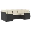 6-tlg. Garten-Sofagarnitur mit Kissen Schwarz Poly Rattan Produktbild-Vorschau 1