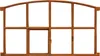 A rusty metal window frame with multiple panes, presented against a white background. Produktbild-Vorschau