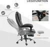 An ergonomic office chair is shown in various positions and with its features highlighted. Náhled obrázku produktu