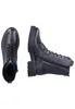 A pair of black lace-up boots are shown against a white background. Produktbild-Vorschau