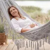 Outtec® Hängematte - 200x150 cm, bis 200kg - Boho Baumwoll Produktbild-Vorschau 4