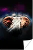 MuchoWow® Poster Elefant - Schwarz - Farben 20x30 cm - Produktbild-Vorschau 1