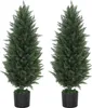 HOMCOM Zestaw 2 dużych, 90 cm, sztucznych cyprysów, Podgląd zdjęcia produktu 1