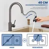 Küchenarmatur Grau, Ausziehbar Wasserhahn Küche mit 2 Produktbild-Vorschau 5