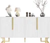 Sideboard Weiß Gold 152x40x75 cm - Moderne Anrichte mit Produktbild-Vorschau 11
