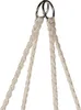 Close-up of the top of a hanging chair, showing the metal rings and braided rope. Voir les images du produit