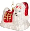 BRUBAKER Malteser in kerstoutfit met kerstmuts, goud/rood - Productafbeelding-voorbeeld 1