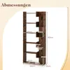 Regál na knihy, dřevěný stojící regál 163 cm, regál s 11 Náhled obrázku produktu 6