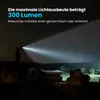 A person holding a flashlight in a dark outdoor environment, illuminating the surroundings. Produktbild-Vorschau