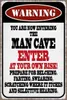 vianmo Holzschild 30x20 cm warning man cave enter at your Produktbild-Vorschau 1