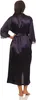 Vestaglia lunga da donna in seta kimono; melanzana XL Anteprima dell’immagine prodotto 3