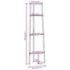 4-stöckiges Eckregal Dunkelbraun und Schwarz 45,5 x 31,5 x Produktbild-Vorschau 8