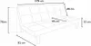 A line drawing of a sofa with dimensions indicated by lines and text. Voir les images du produit