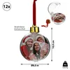 A Christmas bauble with photos inside, shown with its dimensions and packaging. Produktbild-Vorschau
