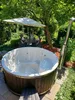 Badefass 200cm mit 30 KW Holzofen Hottube mit Abdeckung und Produktbild-Vorschau 8