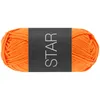 A ball of orange yarn with a black label. Produktbild-Vorschau