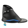 A black ergonomic vertical mouse with a USB dongle, shown on a white background. Produktbild-Vorschau