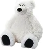 A white plush polar bear toy is sitting on a white background. Voir les images du produit