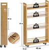 Schmales Rollregal aus Bambus – 4 Ablagen, 45x15x81cm, Produktbild-Vorschau 7