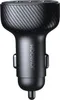A black car charger with a carbon fiber pattern on top. Anteprima dell’immagine prodotto