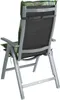 Rear view of a folding chair with a green patterned cushion. Produktbild-Vorschau