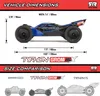 A diagram showing the dimensions of an RC car, with comparisons to other models. Podgląd zdjęcia produktu