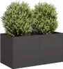 vidaXL Fioriera nera 80x40x40 cm Acciaio laminato a freddo Anteprima dell’immagine prodotto 2