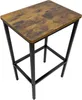 A high-angle shot of a bar stool with a wooden top and black metal legs against a white background. Podgląd zdjęcia produktu