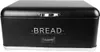 A black bread bin with the word "BREAD" and the Maestro logo printed on it, set against a white background. Produktbild-Vorschau
