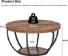 Tribesigns Runde Couchtisch, Industrial 2-Tier-Kreis Produktbild-Vorschau 7