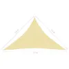 vidaXL Sonnensegel 160 g/m² Beige 2,5x2,5x3,5 m HDPE Produktbild-Vorschau 13