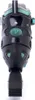 A rear view of a black and teal inline skate. Produktbild-Vorschau