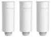 Three identical white cylindrical water filter cartridges are arranged side-by-side against a white background. Anteprima dell’immagine prodotto
