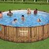 Bestway Round Power Steel Swim Vista Schwimmbad – Holzdruck Produktbild-Vorschau 2