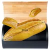 Geräumiger Brotkasten aus robustem Bambusholz und schwarzem Produktbild-Vorschau 5