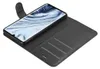 A black flip phone case with a smartphone inside, shown from a diagonal angle. Anteprima dell’immagine prodotto