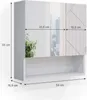 Badspiegelschrank Vicco Irma Weiß Hochglanz 54 x 55 cm, Produktbild-Vorschau 2