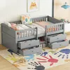 Flieks kinderbed, stapelbed 90x200 cm met 4 lades, laag Productafbeelding-voorbeeld 1