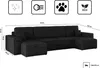 Sofa w kształcie U BEST narożnik tkanina Poso czarny Podgląd zdjęcia produktu 7